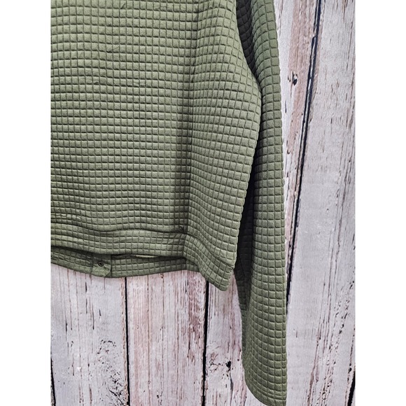 PrettyGarden Quilted Shacket Jacket Olive Green Button Front Collared Size M NEW - Picture 12 of 15